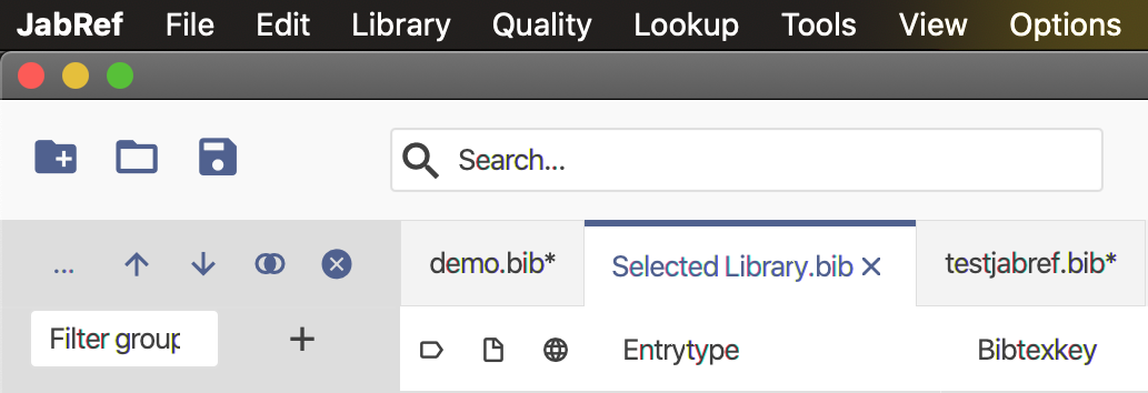 Main screen selected library