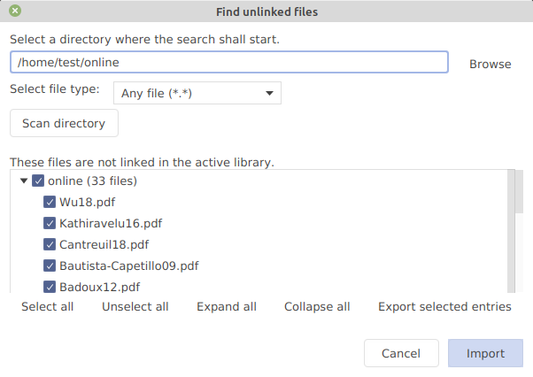 FindUnlinkedFiles - Found files