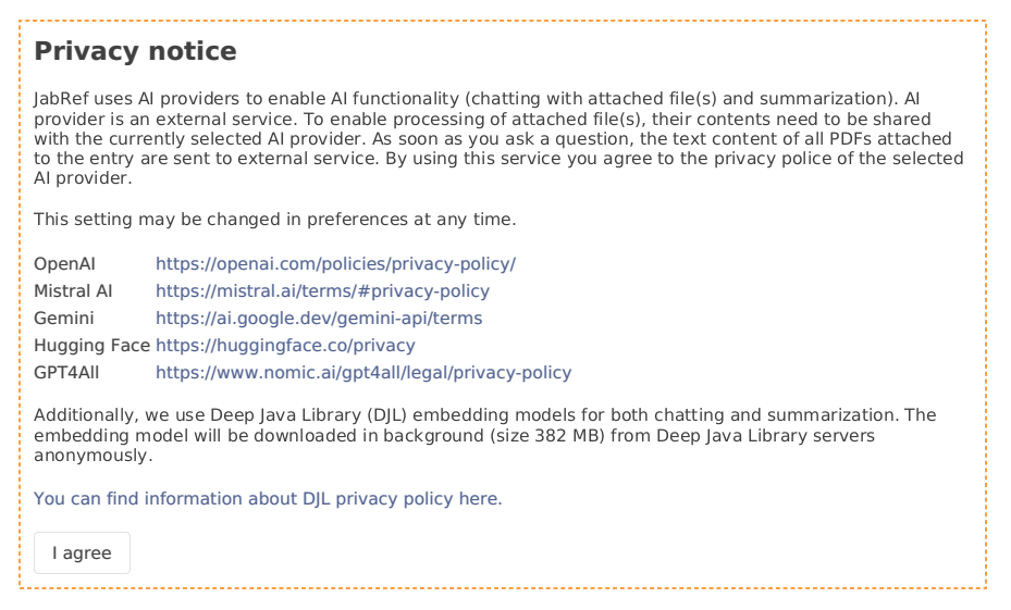 AI privacy notice